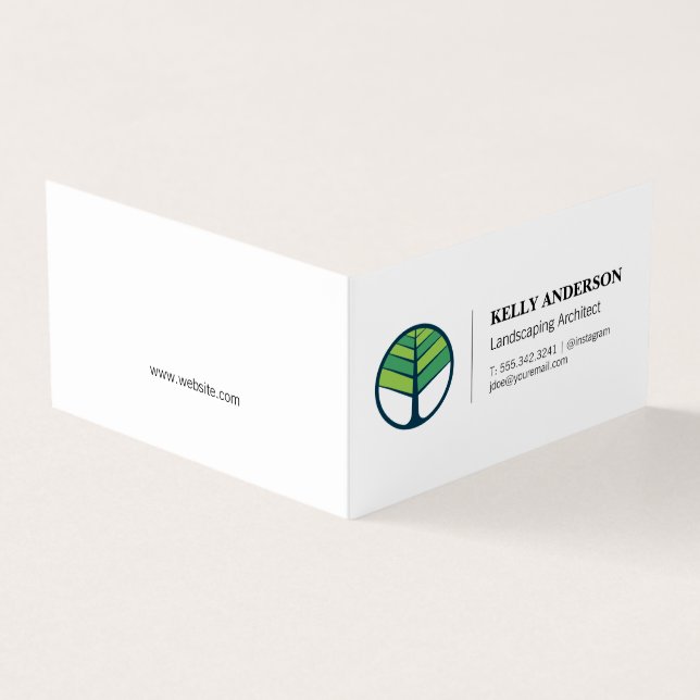 Landscaping Architect | Tree Trimming Service Business Card (Outside)