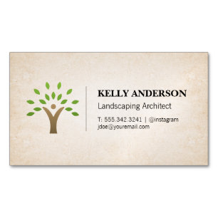 Landscaping Architect   Tree Trimming Service Magnetic Business Card