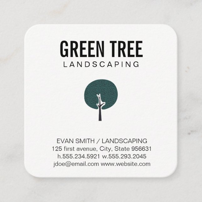 Landscaping Architecture Square Business Card (Front)