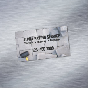 Landscaping Brick Paver Paving Stone Masonry Magnetic Business Card
