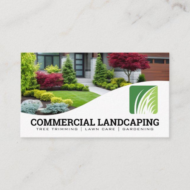 Landscaping | Bushes | Trees | Gardening Business Card (Front)