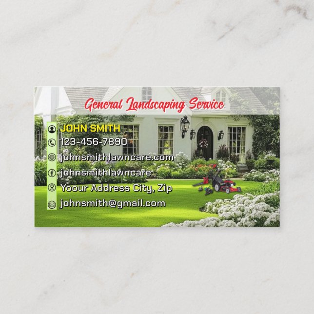 Landscaping Business Cards (Front)