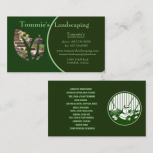 Landscaping Business Green Leaf Landscape  Card