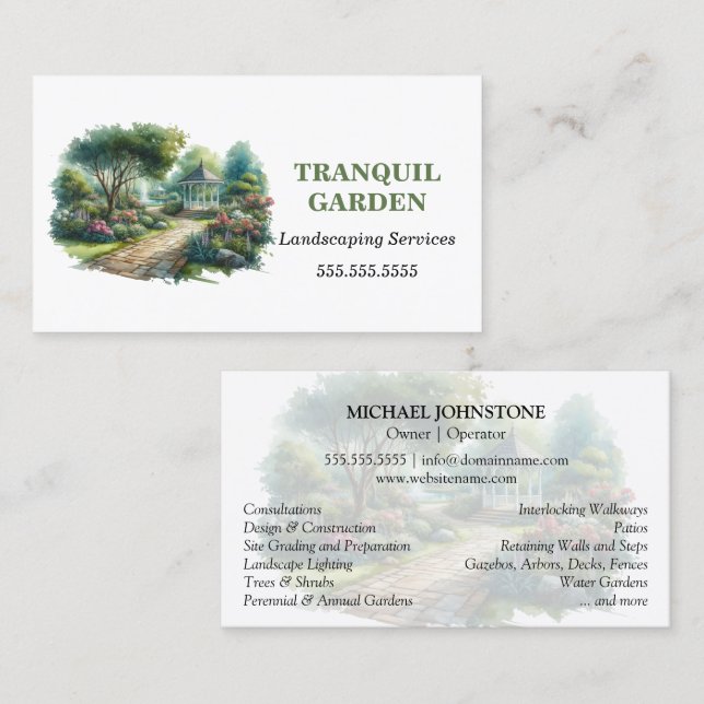 Landscaping Garden Lawncare Greenhouse Business Card (Front/Back)