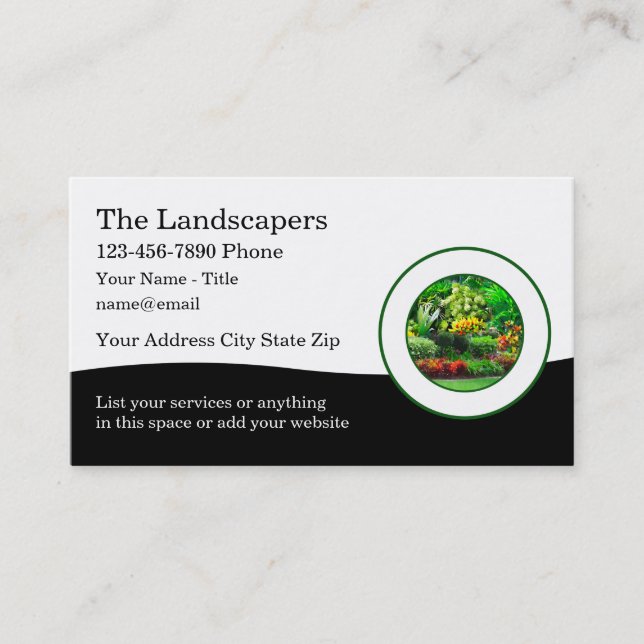 Landscaping Garden Theme Business Cards (Front)