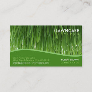 Landscaping Gardener Grass Clean Nature Business Card