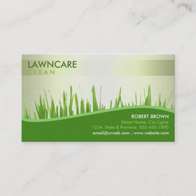 Landscaping Gardener Grass Lenin  Nature Business Card (Front)