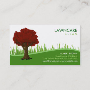 Landscaping Gardener Grass Tree Clean Nature Business Card