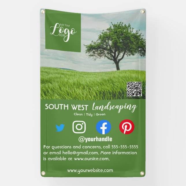 landscaping gardener tree surgeon arborist   flyer banner (Vertical)