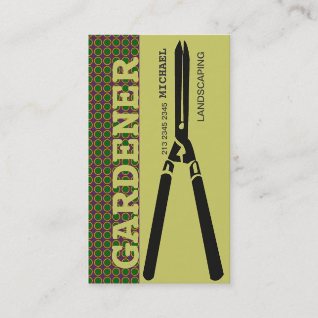 Landscaping Gardening Scissors for Gardeners Business Card (Front)