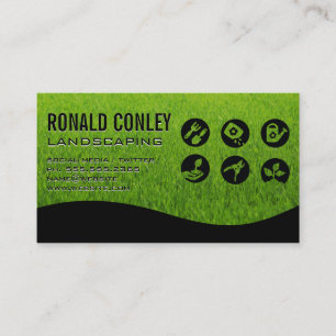 Landscaping Gardening Tools   Grass Business Card