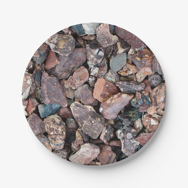 Landscaping Lava Rock Rubble and Stones Paper Plate (Front)