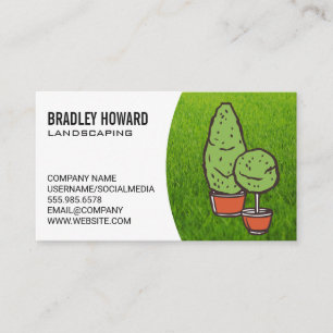 Landscaping Lawn and Tall Trees Business Card