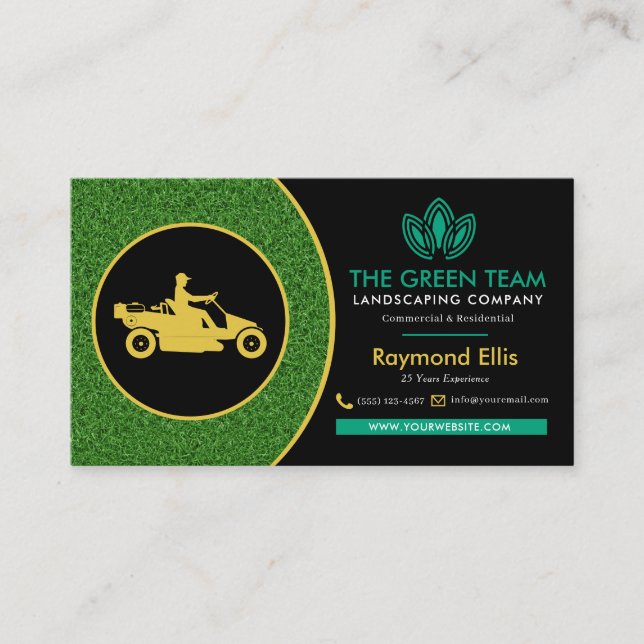 Landscaping Lawn Care Business Card (Front)