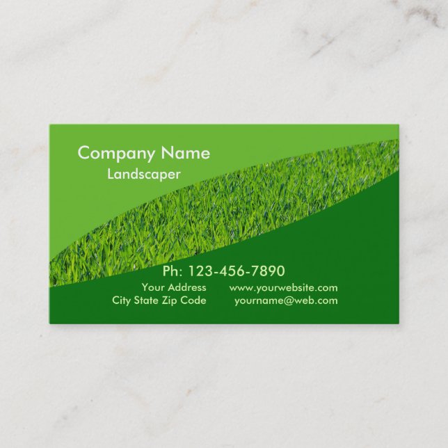 Landscaping Lawn Care Gardener Business Card (Front)