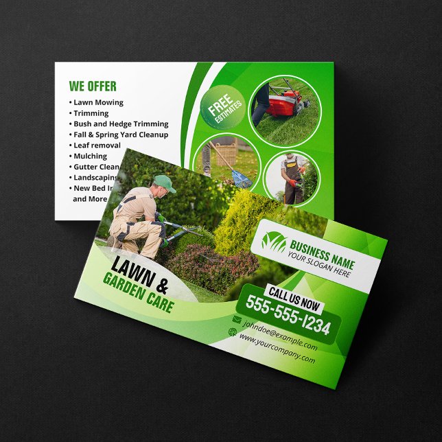 Landscaping Lawn Care Gardening Mowing Grass Business Card (Creator Uploaded)