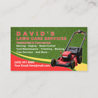 Landscaping Lawn Care Mower Business Card Template