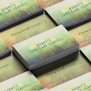 Landscaping Lawn Care Mower Business Card Template