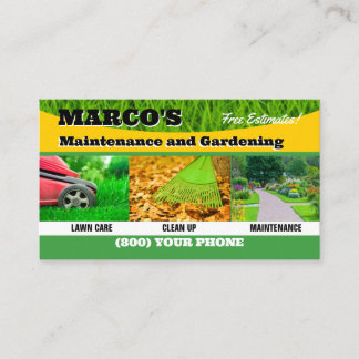 Landscaping Lawn Care Mower Business Card Template