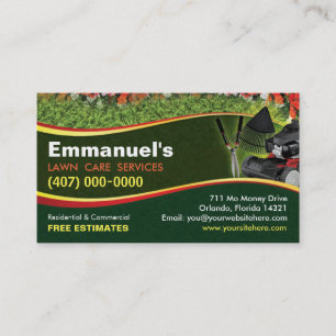 Landscaping Lawn Care Mower D-Download Business Card