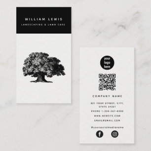 Landscaping Lawn Care QR Code Social Media Business Card
