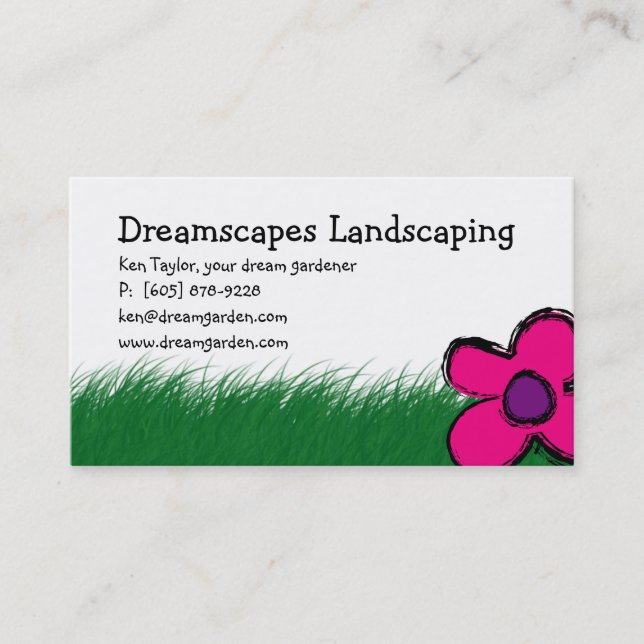 Landscaping Lawn Care Wild Grass Business Card 2 (Front)