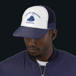 Landscaping Lawn Mowing Business Personalised Trucker Hat<br><div class="desc">Promote your landscaping or lawn mowing business or give you and your employees a professional look while you're on the job with this personalised baseball cat. The hat features an illustration of a commercial style ride-on lawn mower in navy blue with your business name and phone number (or whatever information...</div>