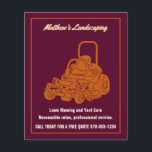 Landscaping Lawn Mowing Commercial Mower Small Flyer<br><div class="desc">Help get the word out about your lawn mowing or landscaping business with these small flyers. They're perfect for placing in mailboxes or handing out at community events. Features a bold and professional looking maroon, orange and cream color scheme with an illustration of a commercial ride-on lawn mower. Use the...</div>