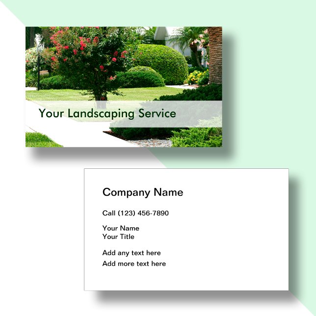 Landscaping Lawn Mowing Modern Business Cards (Creator Uploaded)