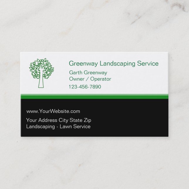 Landscaping Lawn Service Business Cards (Front)