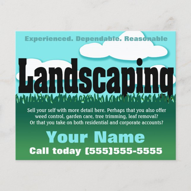 Landscaping. Lawn service. Customisable Flyer (Front)