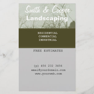 Landscaping Lawn Yard Gardening Care Personalised Flyer