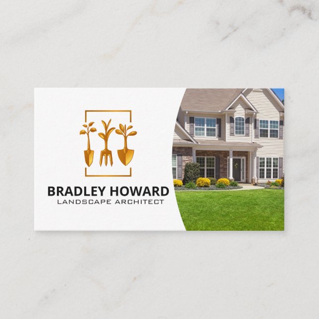 Landscaping Logo | Home | Lawn Business Card (Front)