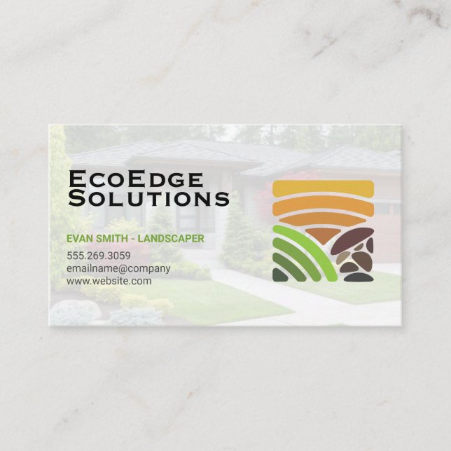 Landscaping Logo | Residential Garden Business Card (Front)