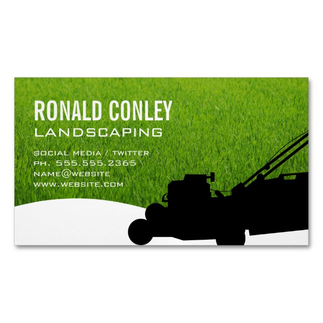 Landscaping Magnetic Business Card (Front)