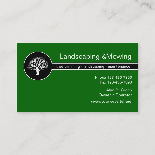 Landscaping Service Business Cards (Front)