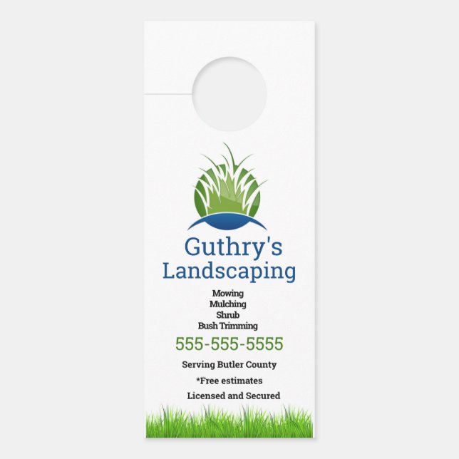 Landscaping Service Door Hanger (Front)