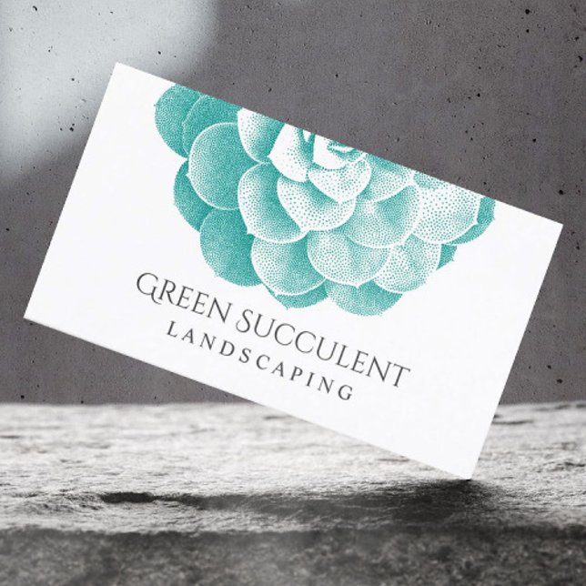 Landscaping Service Garden Succulent Plant Business Card (Creator Uploaded)