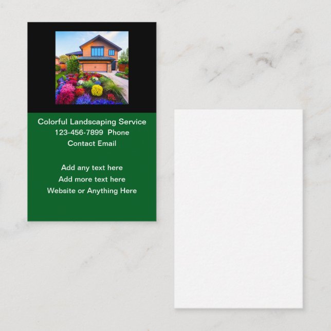 Landscaping Services Colourful Business Cards (Front/Back)