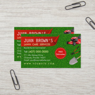 Landscaping Services Lawn Care & Garden Design Business Card