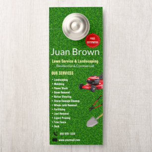 Landscaping Services   Lawn Care & Garden Design Door Hanger