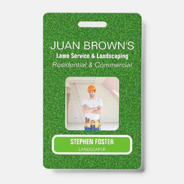 Landscaping Services | Lawn Care & Garden Design ID Badge (Front)