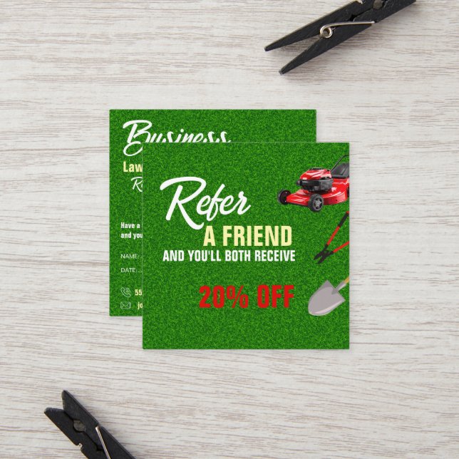 Landscaping Services | Lawn Care & Garden Design Referral Card (Front/Back In Situ)