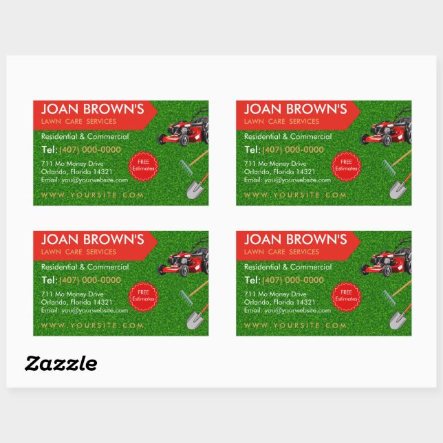 Landscaping Services | Lawn Care Gardening Rectangular Sticker (Sheet)