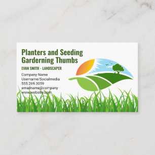 Landscaping Sitting Lawn Mower Blue Collar Business Card