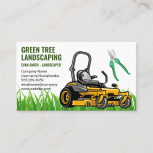 Landscaping Sitting Lawn Mower Business Card