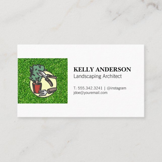 Landscaping Tools | Grass Business Card (Front)