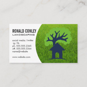 Landscaping   Tree House Logo Business Card