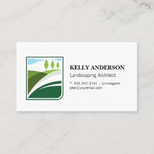 Landscaping Trees Logo   Gardening Business Card