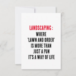 Landscaping Where 'lawn and order' is more than ju Thank You Card